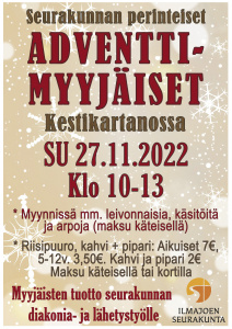 Adventtimyyjäiset Kestikartanossa 27.11.2022 klo 10-13 