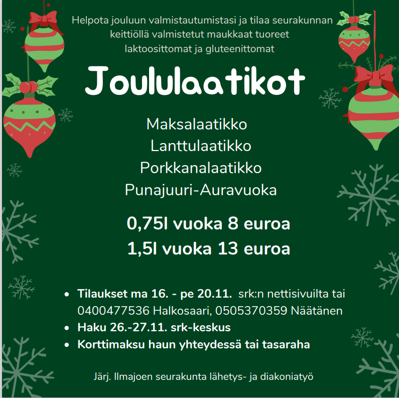Joululaatikoiden tilaus Joululaatikot