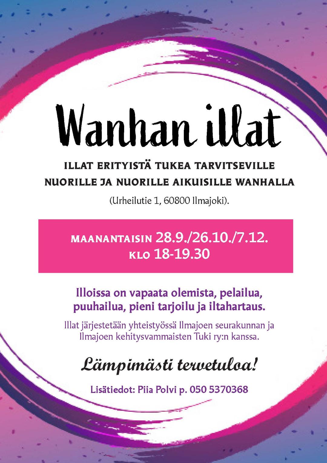 Erityisnuorten kerhon syksy 2026 26.10. ja 7.12. Wanhalla